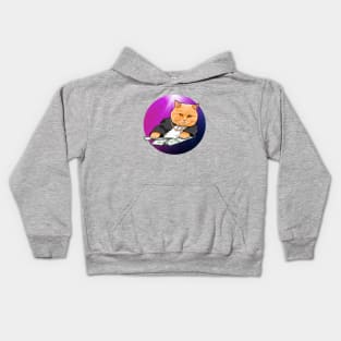 Rich Cat in space Kids Hoodie